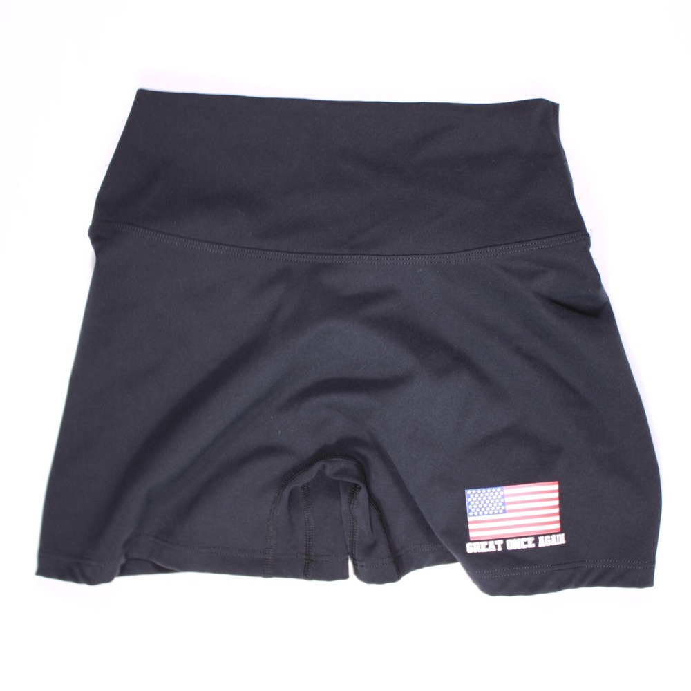 MAGA Shorts Womens Size l Black Stretchy Running Workout Booty Short-‎ (20 x 4) - Picture 2 of 8